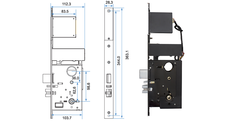 8209-card door lock mortise size